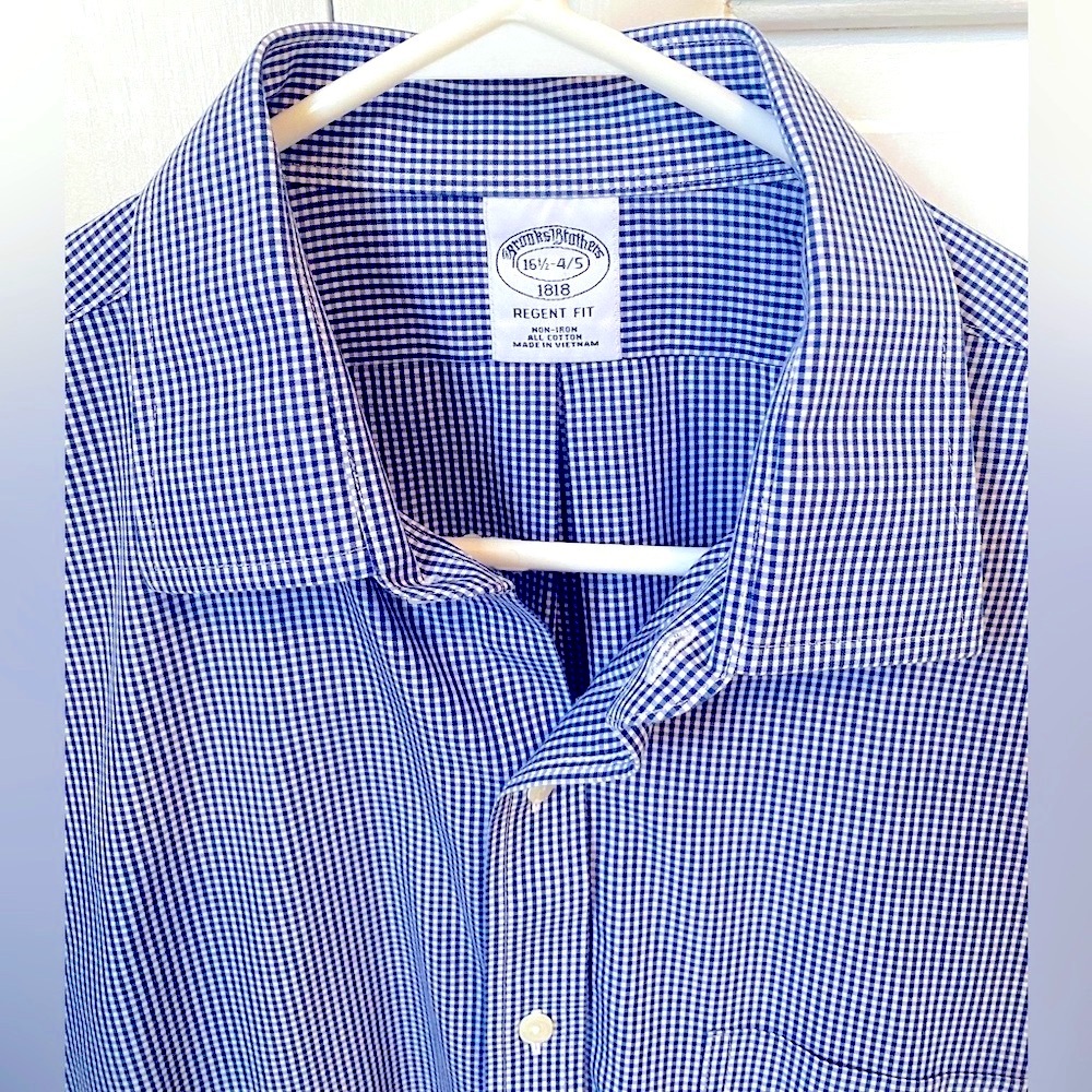 Brooks Bothers Regent Fit Non Iron Gingham 16.5x34/35